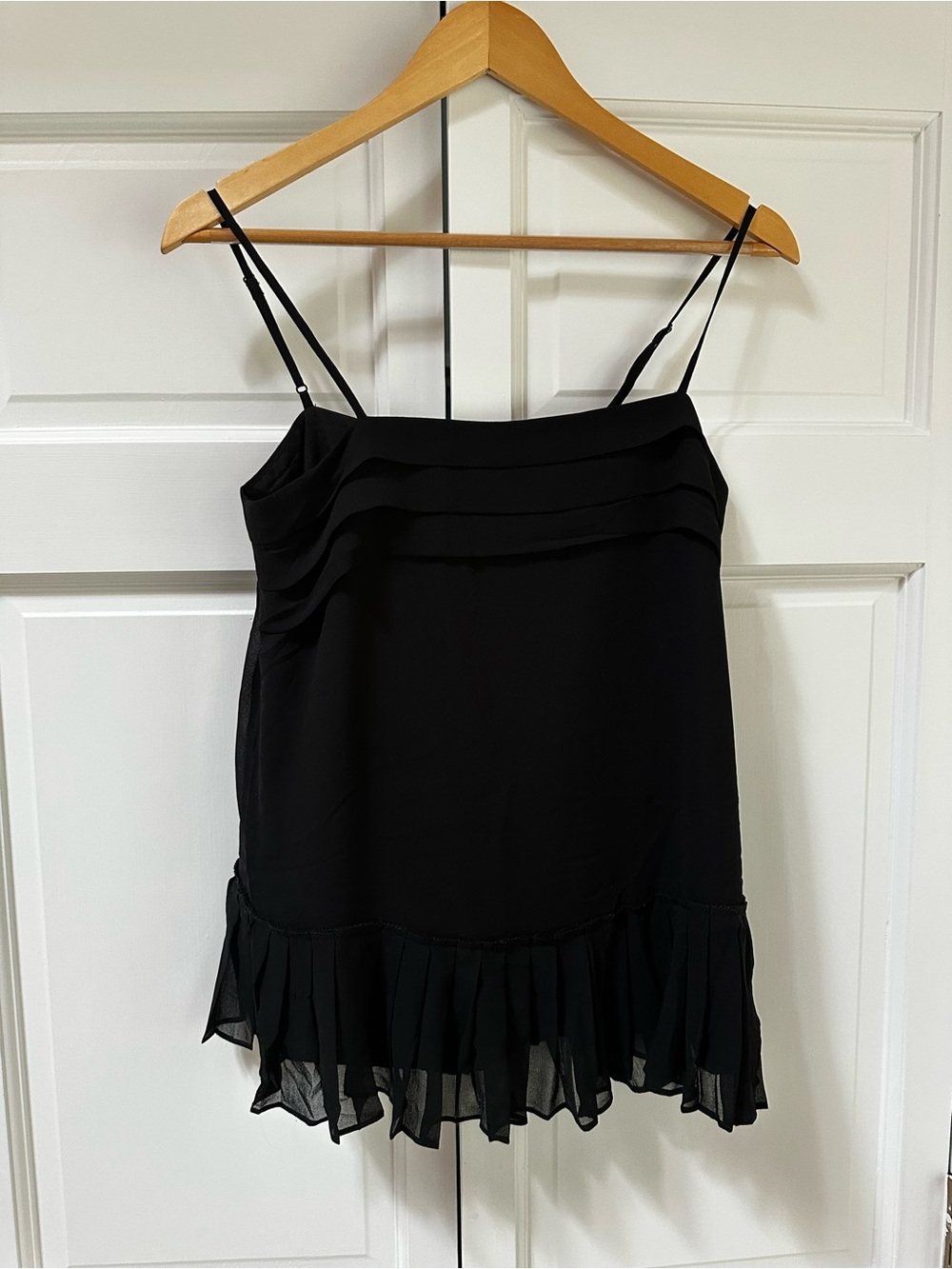 Banana Republic Black Spaghetti Strap Ruffle Camisole